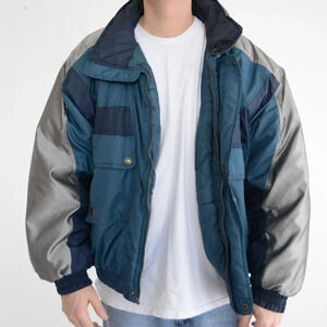 Vintage Extreme Limit Teal and Navy Zip Up winter Jacket Coat XL